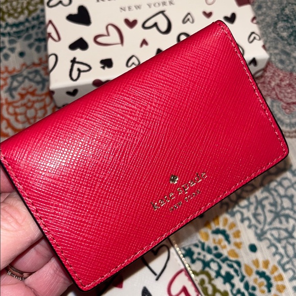 kate spade NWT Staci Scribble Hearts Printed Boxed Small Wallet Card Case Set - Picture 10 of 17